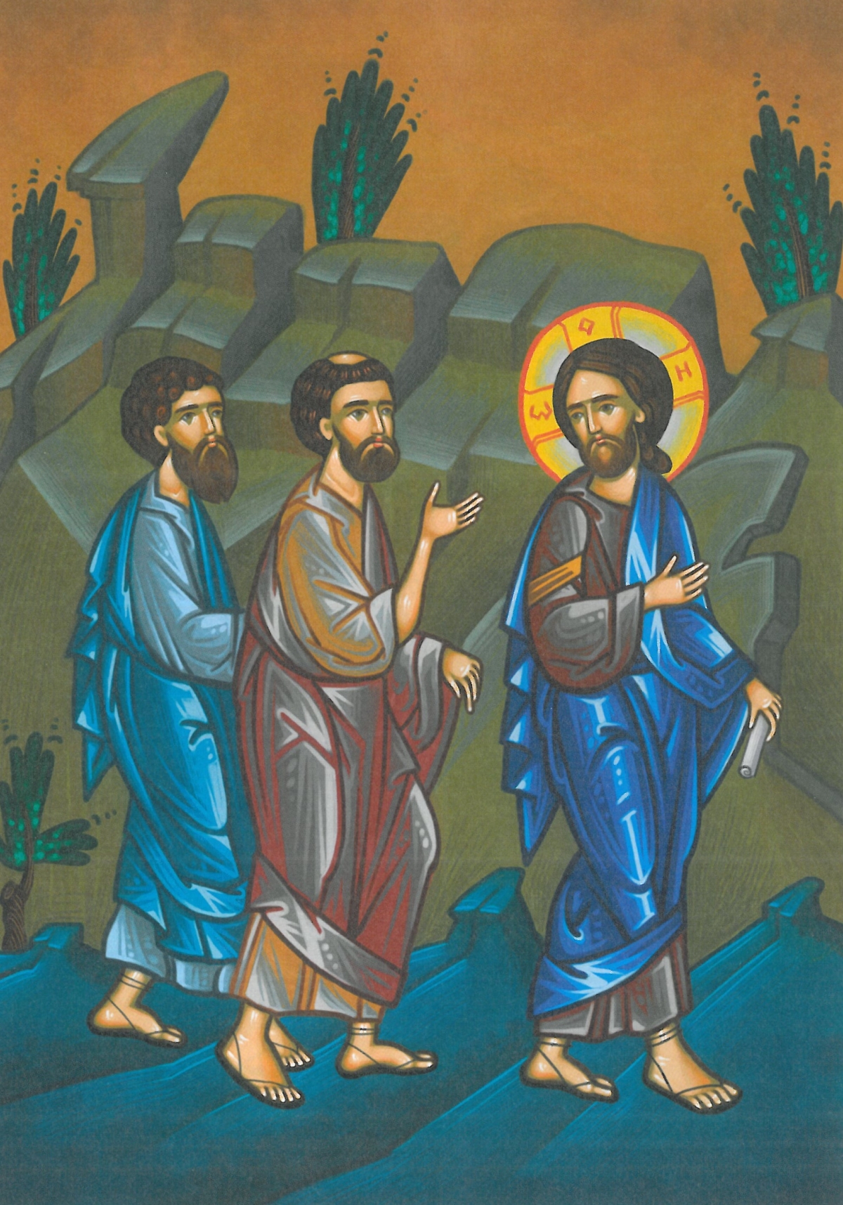 Иисус с учениками на дороге в Эмаус.jpg